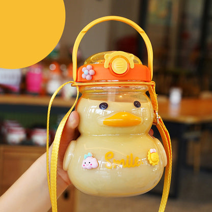 Summer Cute Little Yellow Duck Plastic Cup