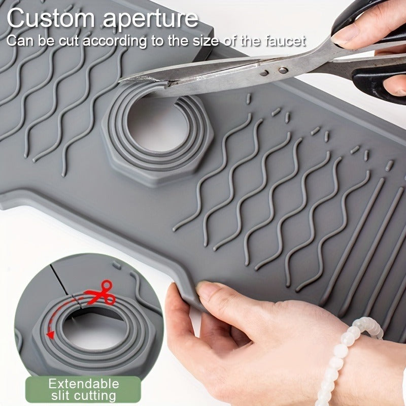NonSlip Silicone Self-Draining Board,Large Kitchen Drain Board With 5 Incline For Self-Draining