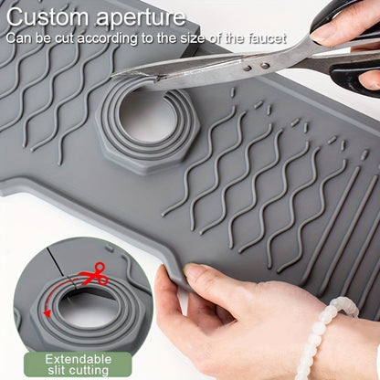 NonSlip Silicone Self-Draining Board,Large Kitchen Drain Board With 5 Incline For Self-Draining